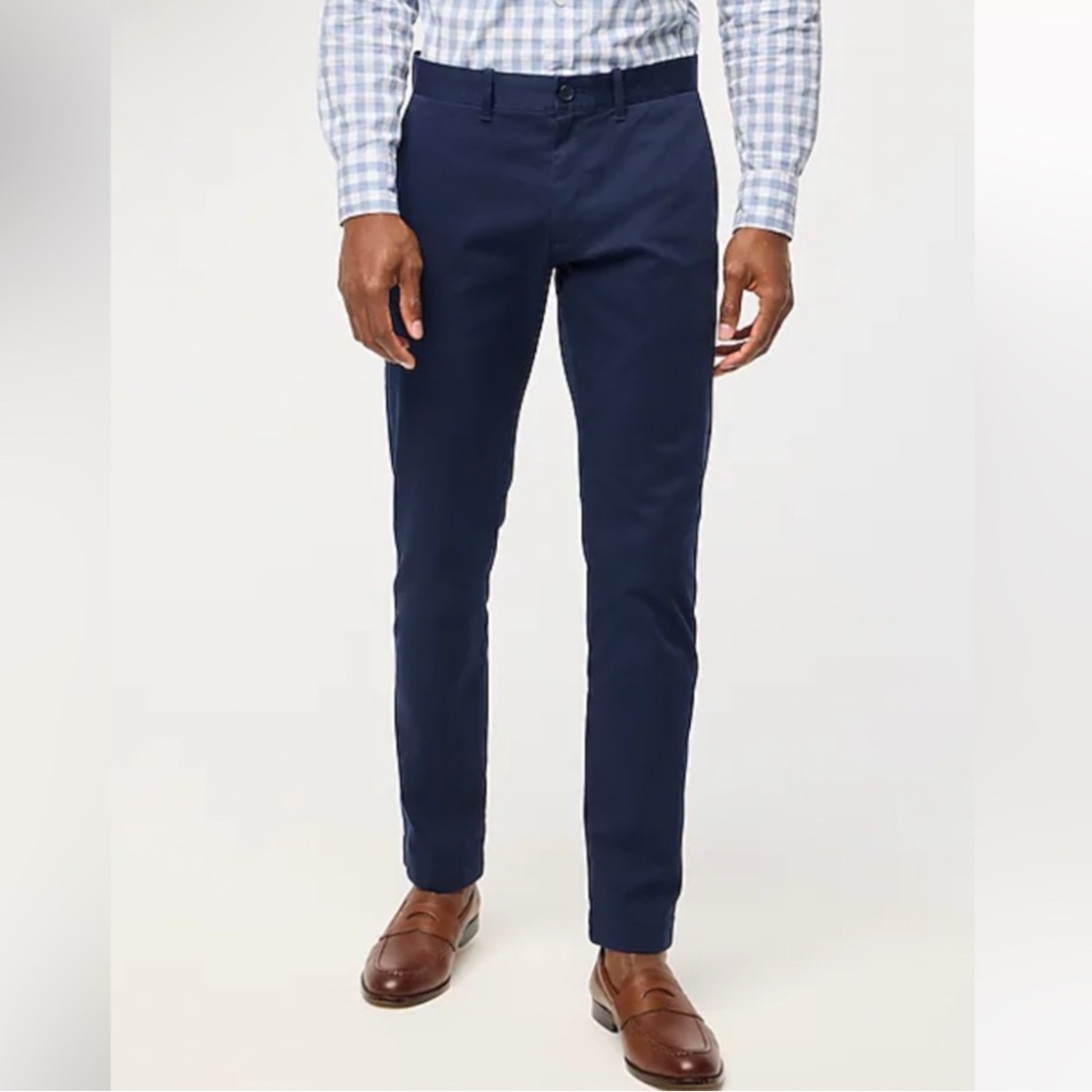 NEW J.Crew Factory Slim-Fit Flex Chino Pant W36 L32 Navy Blue